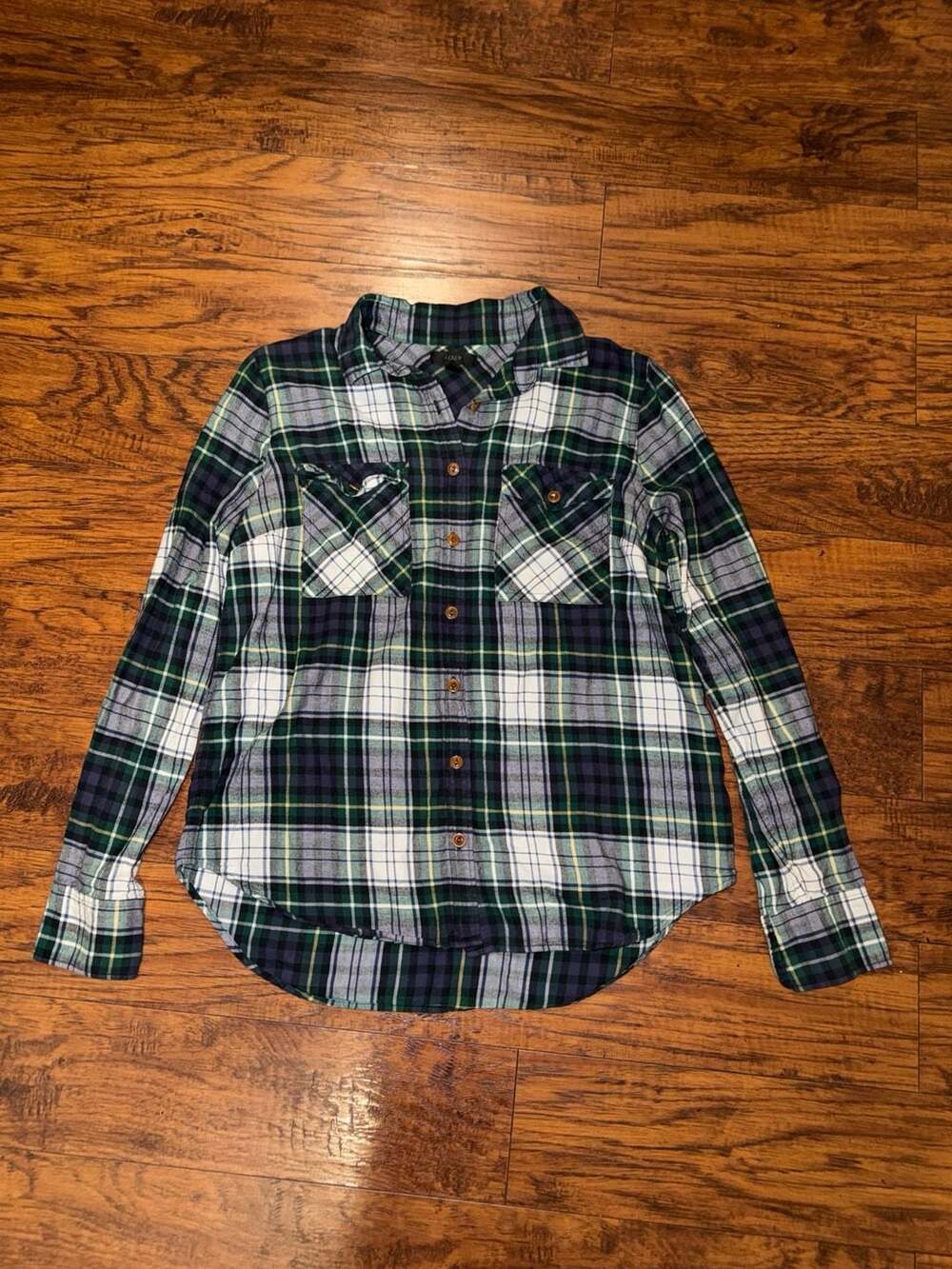 J. Crew Ridge Plaid Flannel Boyfriend Shirt Size 6 Green Cotton